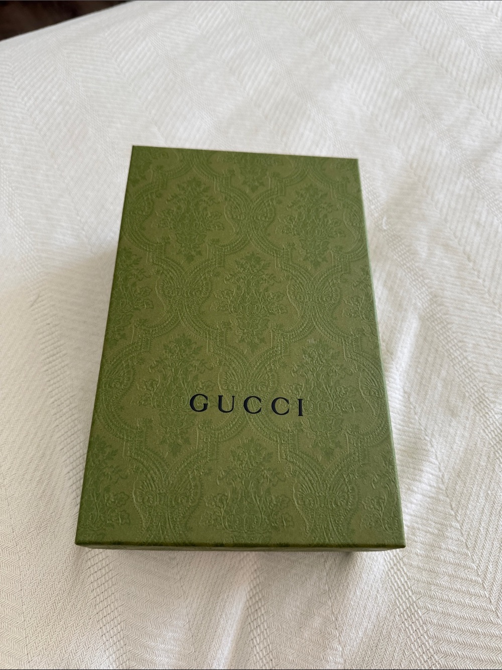 Gucci Olive Green Embossed Gift Box